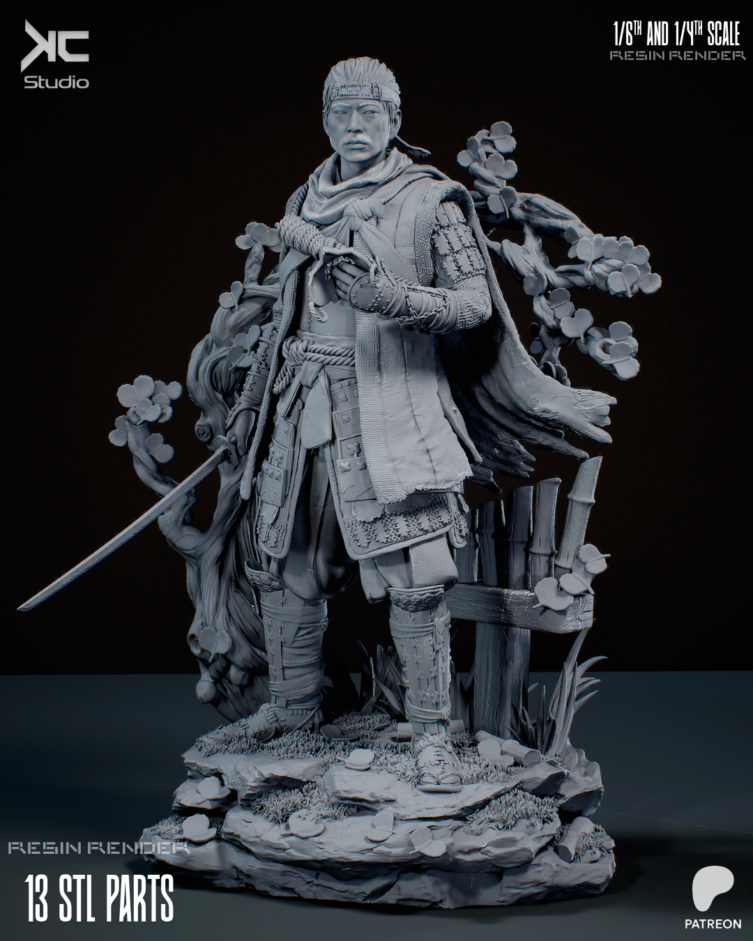 Sakura Premium Resin Statue — Made To Order — Art With Robots